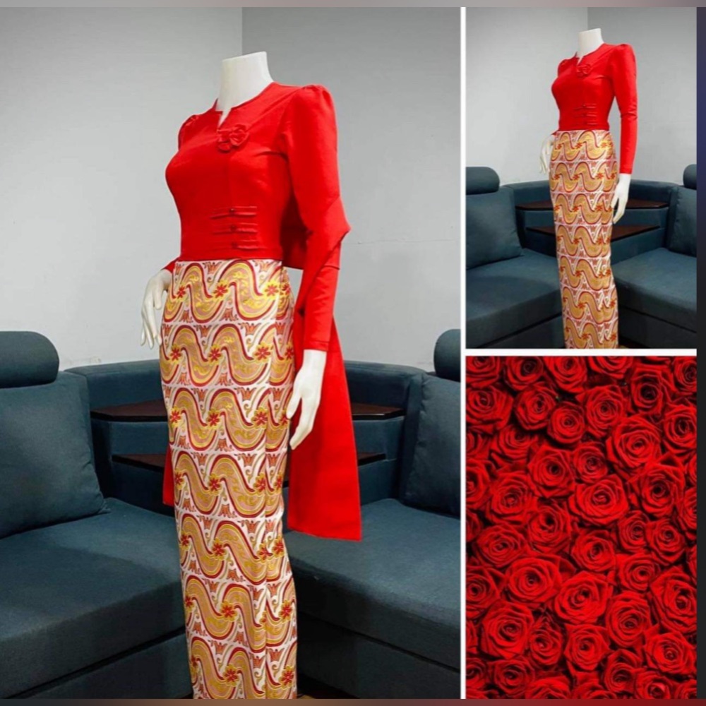 Luxury silk classic wave adjustable custom skirt with zippered top and shawl.NWT
